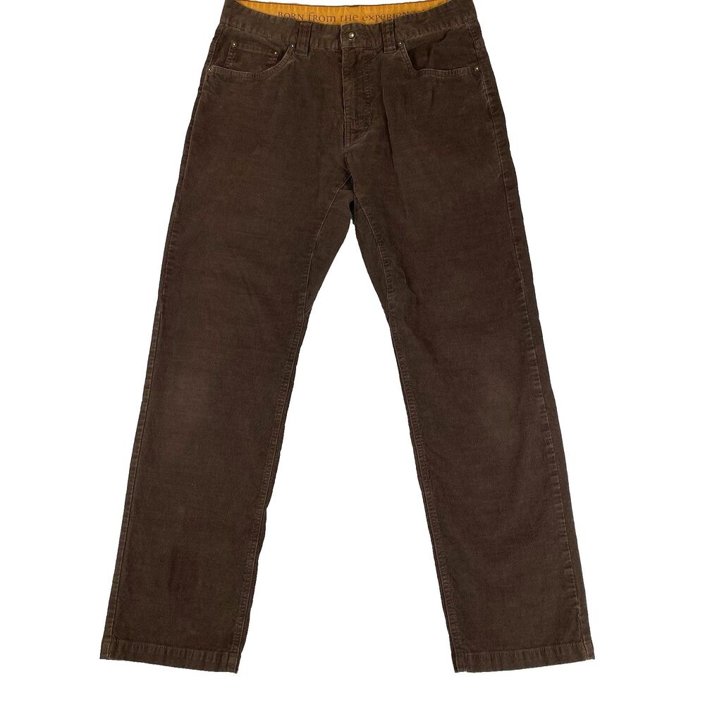 prAna Sustainer Corduroy Pants Mens 33x32 Chocolate Brown Straight Stretch